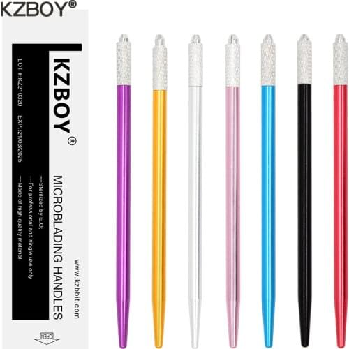 KZBOY 50PCS Light Manual Tattoo Eyebrow Microblading Hand Tool Fit 3R 5R Microblades with Individual Package