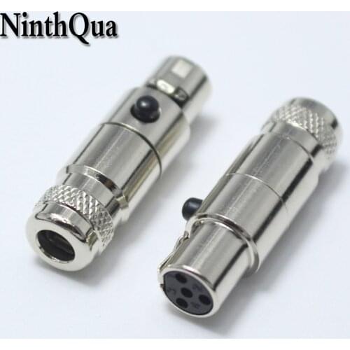 1pcs Mini XLR 4 Pin Female jack Small XLR 4P Audio Socket Metal Microphone Connector MIC Adapter for OD5mm Cable