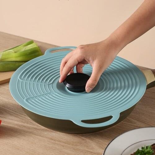 Multifunctional Silicone Pot Lid Spill Stopper Kitchen Anti Overflow Pot Cover Reusable Cooking Food Fresh-keeping Cover Lids