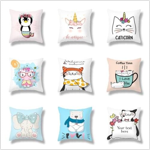Cartoon Throw Pillow Case Cushion Covers for Home Sofa Chair Decorative Pillowcases