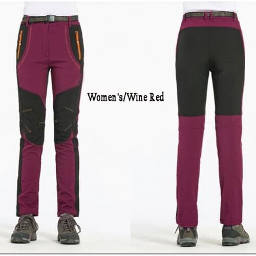 Mens and womens outdoor sports soft shell trousers, color matching fashion riding fleece soft shell pants