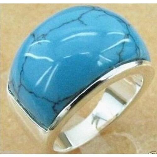 Free shipping Wholesale price 16new ^^^^Fashion Mens Large 925 Sterling Silver Blue Ring Size 7/8/9/10