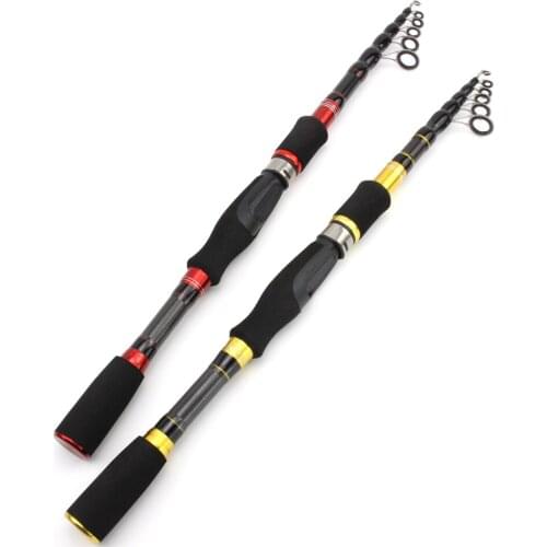 NEW 1.8m 2.1m Ultra short ultra light Portable telescopic lure rod fast carbon Spinning Rod Children beginners carp Trout Rod