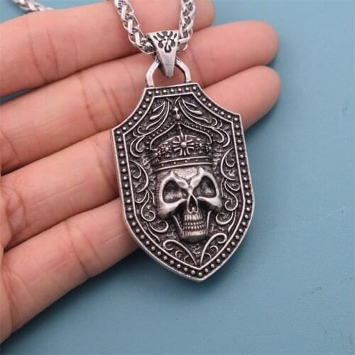 Bike Punk Heavy Skull Pendant Necklace Boy Gift For Men Gothic Jewelry