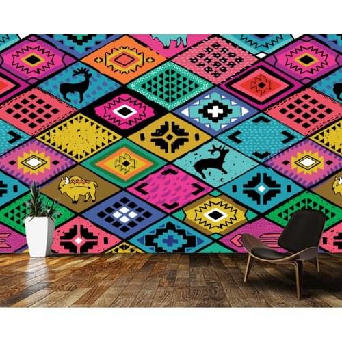 Papel de parede Abstract retro color pattern design 3d wallpaper,living room tv wall bedroom wall papers home decor bar mural