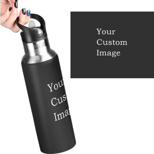 Personizal Custom Style Sport Bottle 600ml Stainless Steel Leak Proof Portable Water Bottle Cycling Hiking Hot Cold Bottle