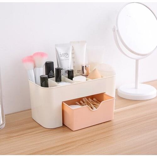 Plastic Makeup Bathroom Storage Box Cosmetic Organizer Desktop Make Up Jewelry Storage Case Sundries Table Container Organizer