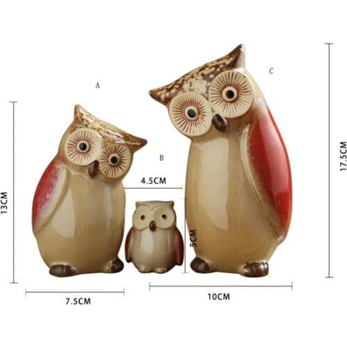 Sales Ceramic handicrafts modern owls statue living room animal ornaments owl crafts toy home decor figure 4 style optional