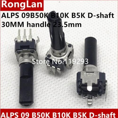 [BELLA]Japanese ALPS potentiometer R09 tuning Taipower Locator single joint potentiometer D5K B10K B50K L=30MM half 23.5MM-50pcS