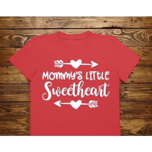 Valentines Day Shirt for Girls Mommys Little Sweetheart Arrow Hearts Valentine T-Shirt Cute Valentines Shirt Valentines Tee