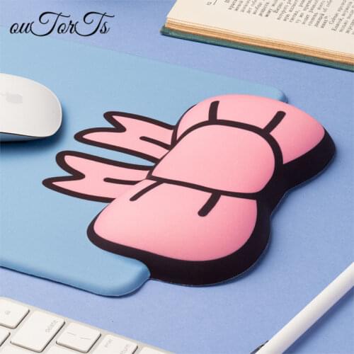 Cute Mouse Pad Creative Bow Knot Mouse Pad Wrist Protected Portable Office Home Non-slip Memory Foam Mouse Pad 26x21cm