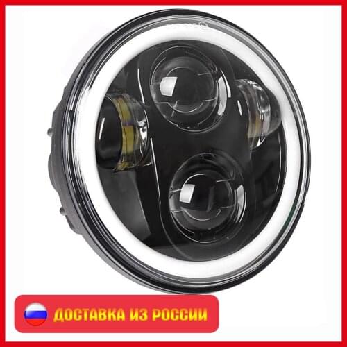 5.75Inch Motorcycle Projector Led Headlight 5.75" H4 Headlamp With Angel Eye For Harley Bike for Sportsters XL XG XR VRSCD Dyna