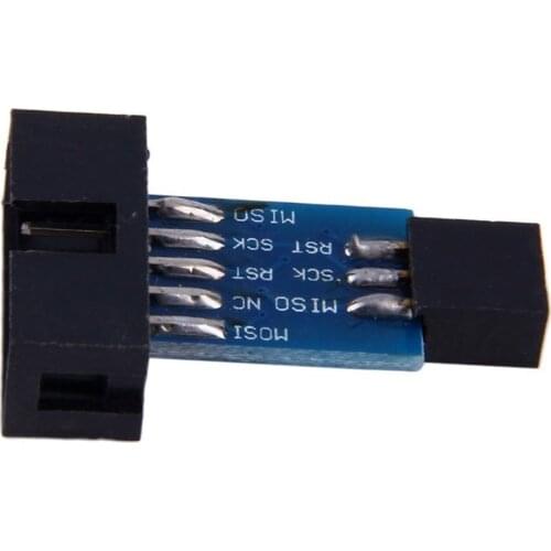 10 Pin to 6 Pin Adapter Board for AVRISP MKII USBASP STK500 USB ISP Interface Converter AVR