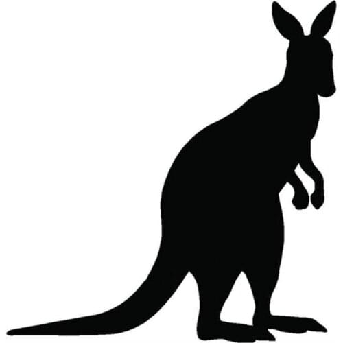 13*13CM KANGAROO Car Sticker Decals Animal Fun Series Car Window Sticker Black/Silver C2-0111
