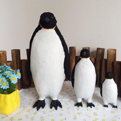 2Pcs Artificial Lifelike Simulation Penguin Fake Animal Home Kitchen Toy Decoration Photography Props L +M