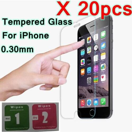 20Pcs 9H Front Tempered Glass for iPhone 11 12 Pro Max XS XR XS Max Screen Protector Film for iPhone 5 5s SE 6 6s 7 8 Plus 4s
