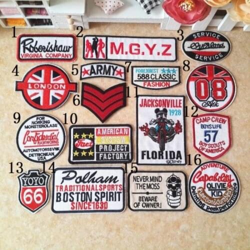 20 Pcs/lot Vintage Round Embroidery Patch Letters Number English Style Kids Clothing Decoration Heat Transfer Badge Iron Heat