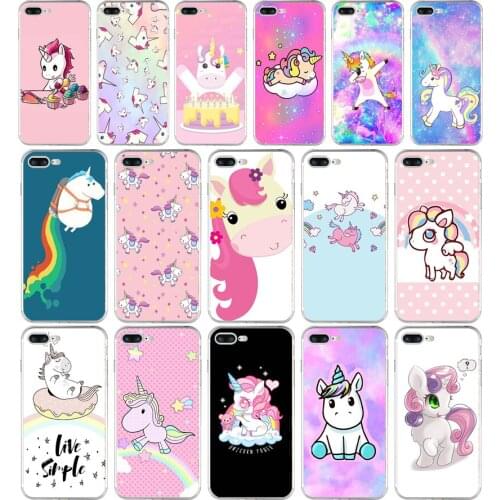 74AA Unicorn On Rainbow Jetpack gift Soft Silicone Tpu Cover phone Case for iphone 6 6s 7 8 Plus case