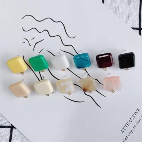 DIY jewelry accessories fresh temperament color square earrings with hanging earrings jewelry accessories materials