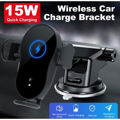 15W Car Mount Infrared sensing Wireless Charger for iphone 11 pro Xs Xr X Car phone holder Fast Charging For HUAWEI P30 Samsung