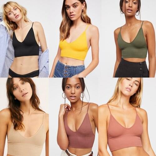 Sexy Bra With Padded V-neck Wireless Seamless Thin Backless Brassiere Women Invisible Bralette Comfortable Lingerie Strap Vest