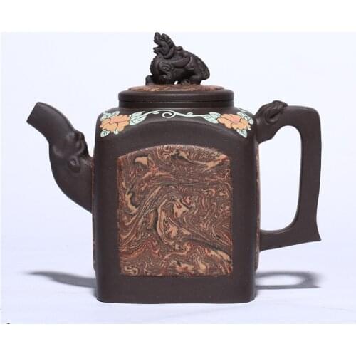 Purple Clay Teapot Ore and Old Purple Clay Quartet Rui Beast Kung Fu Tea Set Teapot Gift Kung Fu Tea Set Household Teapot