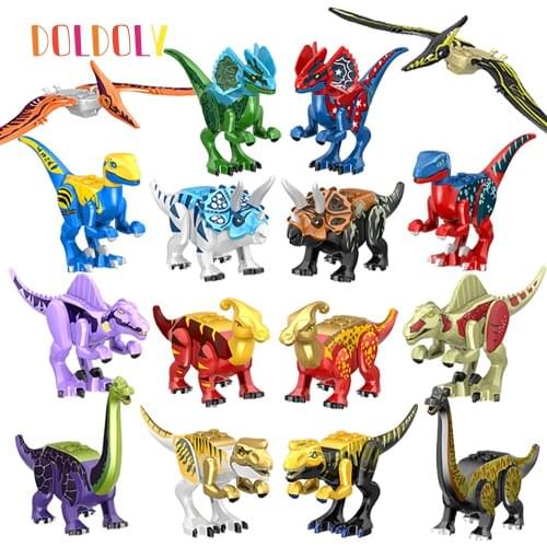 1set Education Building Bricks Dino Kids Toys Compatible Blocks Dinosaurs Jurassic Animals World Toys For Children Kids Toy Gift