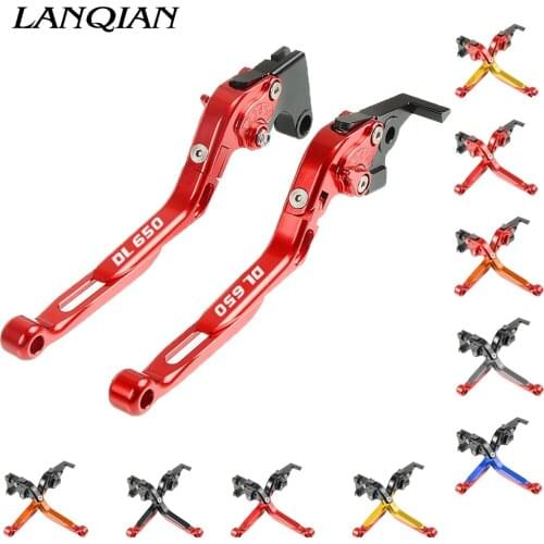 For Suzuki DL650 2011 2012 With LOGO Motorcycle Accessories CNC Adjustable Foldable Lengthening Brake Clutch Levers