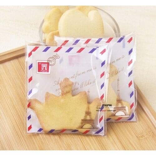 E1 Size 10x13cm Postcard design PVC Christmas Santa Claus Reindeer favor self adhesive gift plastic bags 100pcs/lot