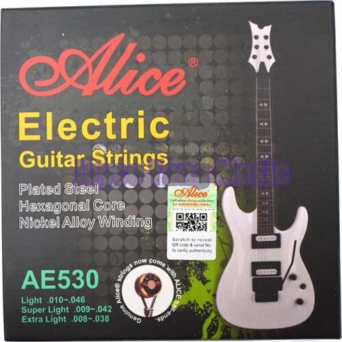 Alice AE530-L/SL/XL Electric Guitar Strings Plated Steel Hexagonal Core Nickel Alloy Wound Gold-Plated Ball-End Strings