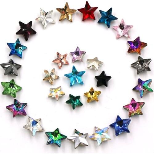 Glue On Nail High Quality Glass Crystal Strass Five-pointed Star Shape Stones Rhinestones For Nail Art/Crafts/Jewelry making