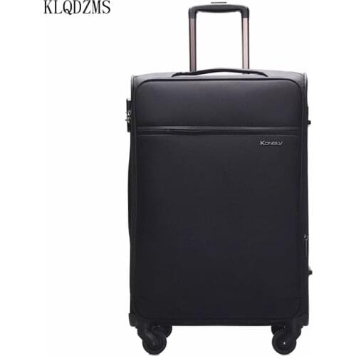 KLQDZMS 20’’22’’24’’26’’28Inch Hot Sell Business Travel Bag Trolley Suitcase Oxford Cloth Carry On Spinner Wheels Luggage