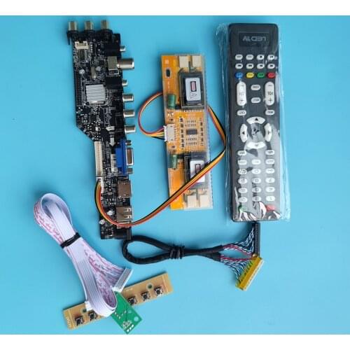 Kit For LTM190M2 1440x900 4 CCFL panel remote kit LCD AV DVB-T DVB-T2 digital HDMI-compatible USB VGA TV controller board driver