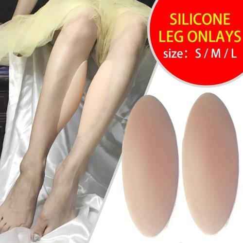 Self-Adhesive Leg Correctors Silicone Leg Onlays Soft for Crooked or Thin Legs Including stretch leg sleeves