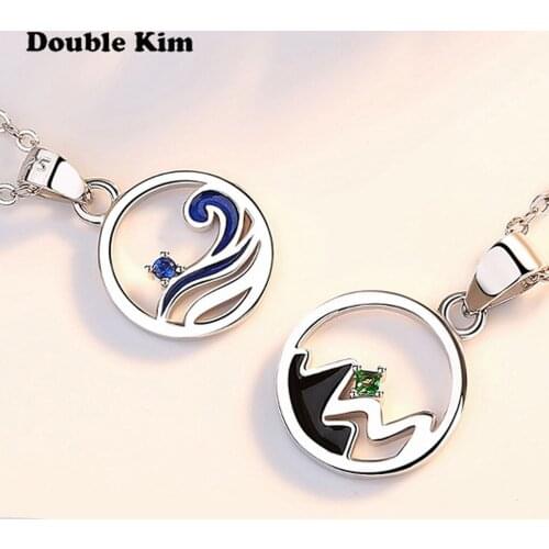 Creative Design Landscape Pendant Necklace Men Women Couples Hollow Rope Chain Necklace Stainless Steel Jewelry Gift for Lover