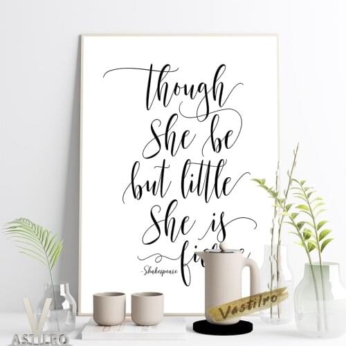 Shakespeare Literary Quote Poster Inspirational Book Sayings Art Prints Wall Picture Girls Room Modern Minimalist Home Decor