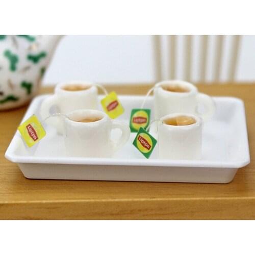 Dollhouse Miniature Mini Coffee Tea Cup Kitchen Room Food Drink Home Tableware Decors Dolls Accessories