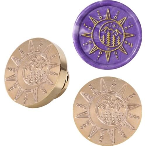 Moon Sealing Stamp Head Vintage Round Antique Seal Wax Invitations Scrapbook Stamp DIY Envelope Album Seal Replace Copper Head