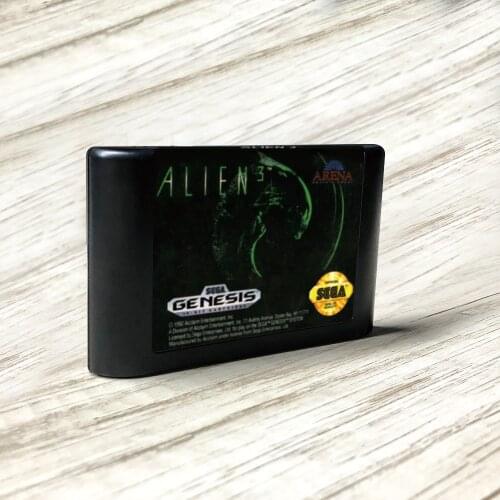 Alien 3 - USA Label Flashkit MD Electroless Gold PCB Card for Sega Genesis Megadrive Video Game Console