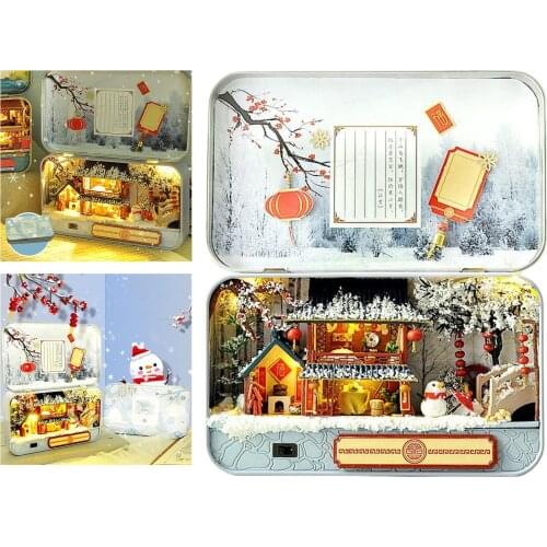 Hand Assembly Kits 3D Wooden Dollhouse Box DIY Theater Old Time Theme Vintage Miniature Dollhouse Toys