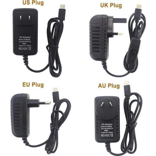 New Raspberry Pi 4B Power Adapter 5V 3A Type-C Interface Raspberry Pi4 Generation Power Plug