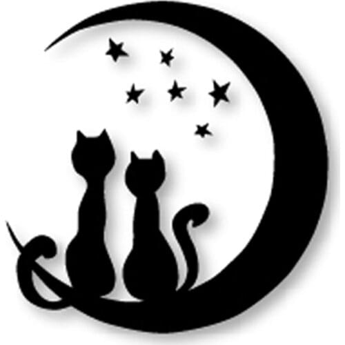 Couple cats on moon 67*63mm Metal Cutting Dies Stencil DIY Scrapbooking Paper Craft Album Card Emboss Punch Knife Art Die Cuts