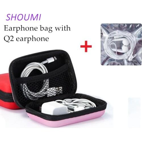 Portable Handbag Earphone Bag Carry Storage Leather Bags USB Cable Organizer Earbud Package Zipper Box Storage Bag with Earphone