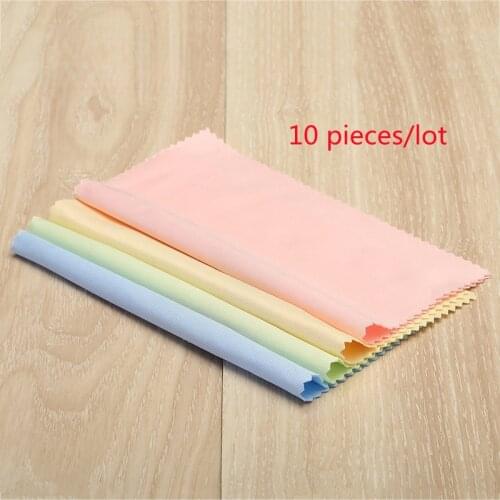 10PCS 14x15cm Glasses Clean Cloth Microfiber Cleaner Cleaning Cloth For Phone Screen Camera Sunglasses cloth Color Random