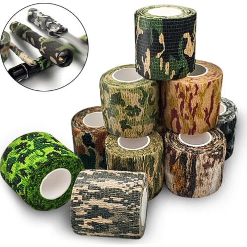 Tactical Camo Tape 5cm*4.5M Self-Adhesive Camouflage Tape Outdoor Hunting Shooting Stealth Tape Rifle Gun Stretch Wrap Cover