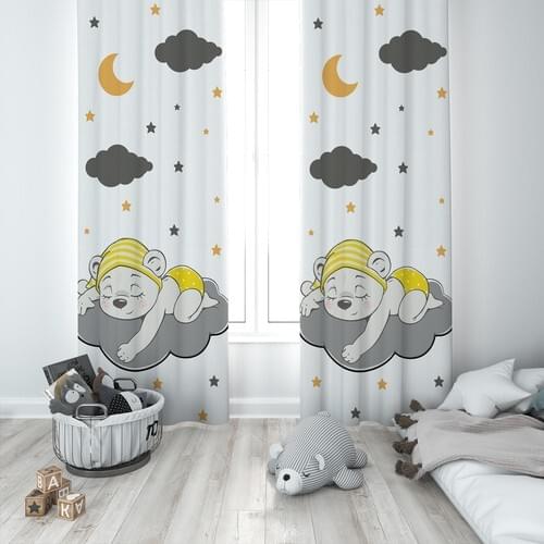 Talia Home Children 'S Room Baby Room The Teddy Bears backdrop Curtain 2 wing TLA-084