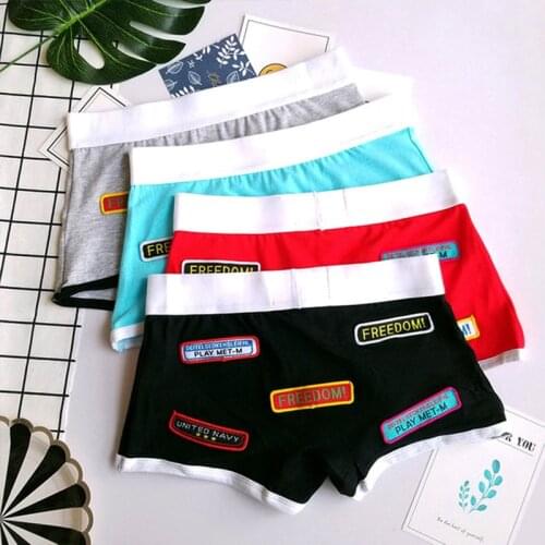 Cotton Women Boyshorts Printed Tomboy Knickers Panties Mid-waisted Breathable Girls Boxer Shorts Soft Women Underpants Underwear