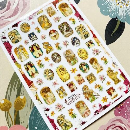 TSC-193 Muchas Princess Mucha girl 3D Back glue Nail decal Nail sticker Nail decoration Nail art Nail tool Nail ornament