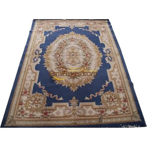 Savonnerie Needle-point Hand-woven Wool Rug Classic Knitting Folk Carpet Geometric French Country Decorchinese aubusson rug