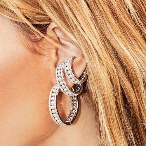 SLJELY Fashion 925 Sterling Silver White Pearls Ear Bone Cuff Micro Zirconia Sliding Clip Earring 1pc for Women Romance Jewelry